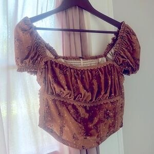 Free People romantic boho crop top